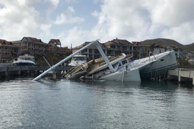 Naufragio en San Martn despus del paso del huracn Irma