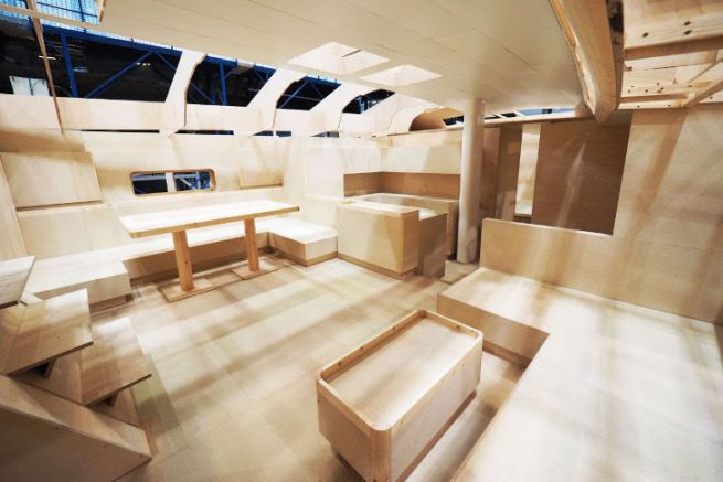 Modelo interior de un velero en el Centro de Tecnologa de Construccin de Barcos Swan de Nautor