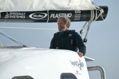 Michel Desjoyeaux al timn de la Z2015 diseada por Mer Forte