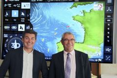 Philippe Guign, a la izquierda, en el lanzamiento de una Vende Globe virtual