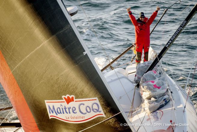 Jeremie Beyou, 3 en la Vende Globe 2017 en su IMOCA Master Cockerel